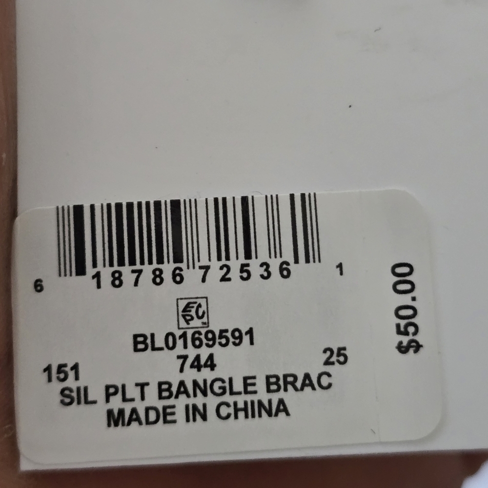 And Now This Silver Plated Bangle Bracelet Women New - Picture 8 of 9